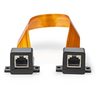 NEDIS Cat 5e UTP kabel/ RJ45 zásuvka - RJ45 zásuvka/ na okenní rámy/ vnitřní a venkovní/ plochý/ nylon/ černý/ box/ 30cm