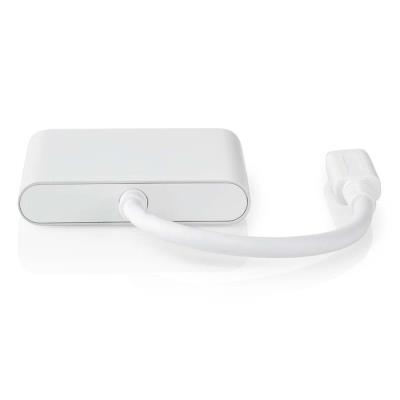 NEDIS USB 3.2 Gen 1 adaptér/ USB-C zástrčka - USB-A zásuvka - USB-C zásuvka/ výstup HDMI/ bílý/ box/ 10 cm