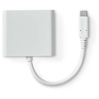 NEDIS USB 3.2 Gen 1 adaptér/ USB-C zástrčka - USB-A zásuvka - USB-C zásuvka/ výstup HDMI/ bílý/ box/ 10 cm