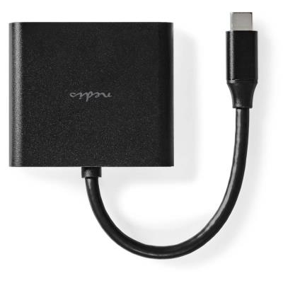 NEDIS USB 3.2 Gen 1 adaptér/ USB-C zástrčka - USB-A zásuvka - USB-C zásuvka/ výstup HDMI/ černý/ box/ 10 cm