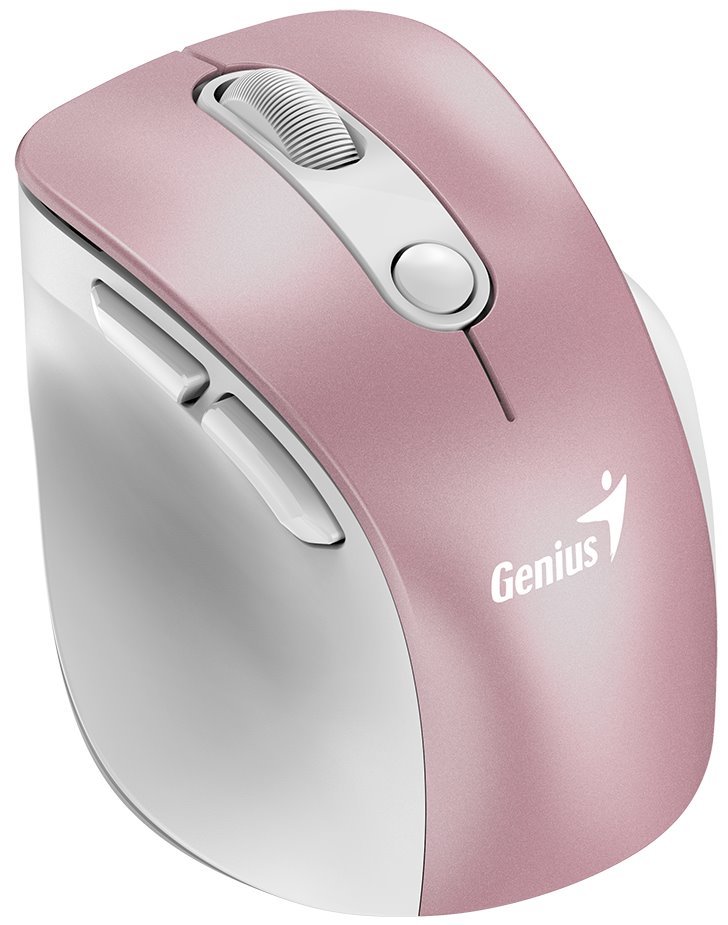 GENIUS Ergo 9000S Pro Pink/ duální Bluetooth + 2,4GHz/ 2400 dpi/ bezdrátová/ 6tlačítková/ dobíjecí/ RGB/ růžová