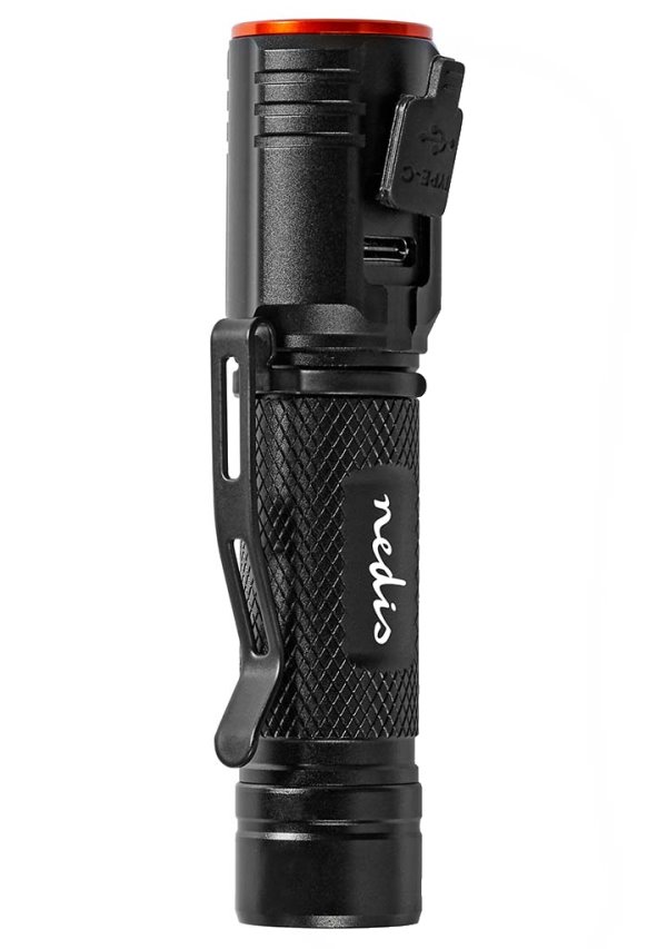 NEDIS LED svítilna/ napájení z baterie/ 3,7 V DC/ 20 W/ 2000 lm/ dosah 180 m/ černá