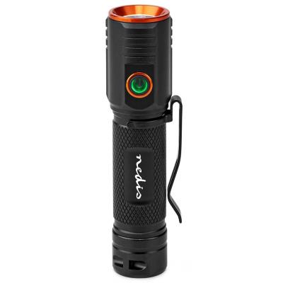 NEDIS LED svítilna/ napájení z baterie/ 3,7 V DC/ 20 W/ 2000 lm/ dosah 180 m/ černá