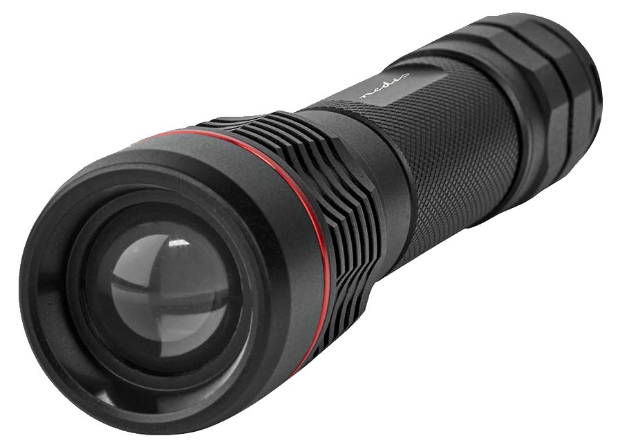 NEDIS LED svítilna/ napájení z baterie/ 3,7 V DC/ 10 W/ 1000 lm/ dosah 200 m/ černá