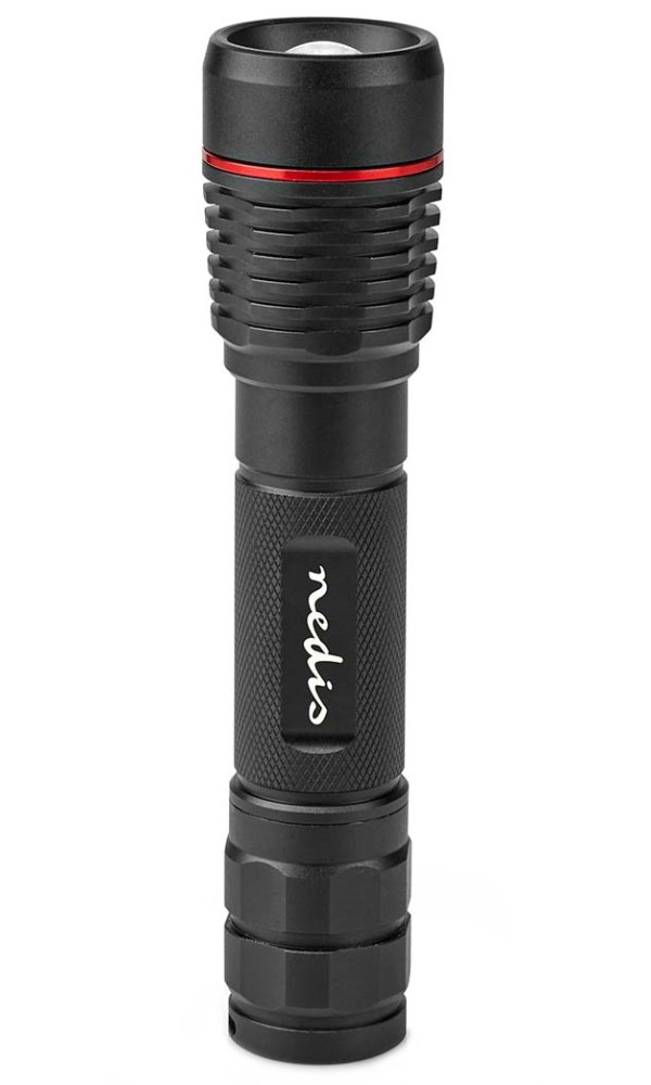NEDIS LED svítilna/ napájení z baterie/ 3,7 V DC/ 10 W/ 1000 lm/ dosah 200 m/ černá