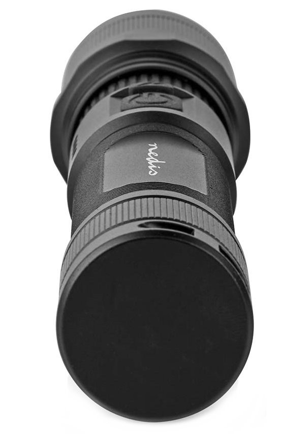 NEDIS LED svítilna/ napájení z baterie/ 3,7 V DC/ 10 W/ 1000 lm/ dosah 110 m/ černá