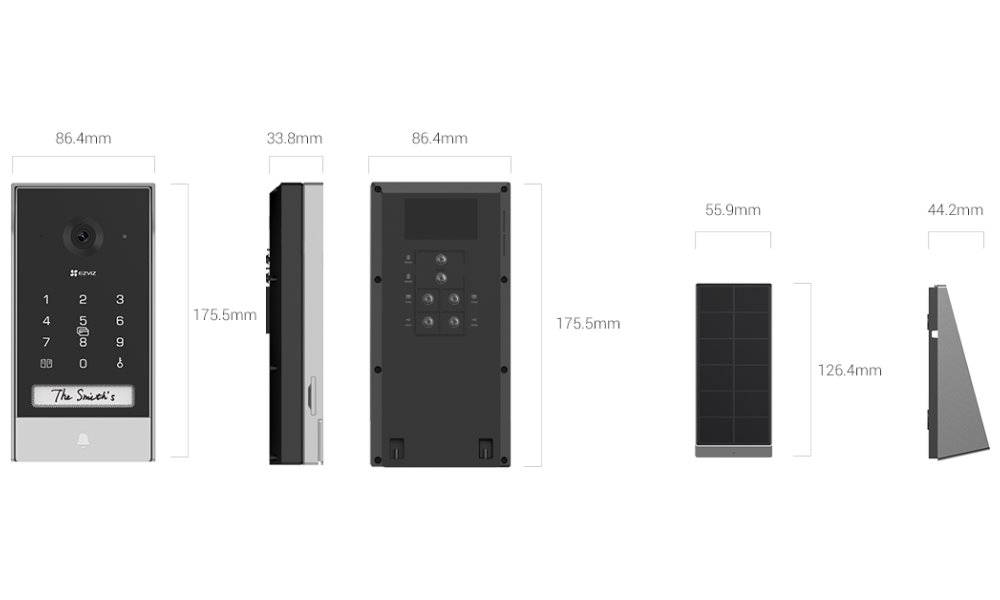 EZVIZ chytrý domácí interkom EP7/ Wi-Fi/ 2K/ 7" dotykový monitor/ videotelefon/ bezdrátový zvonek/ IP65/ černo-stříbrný
