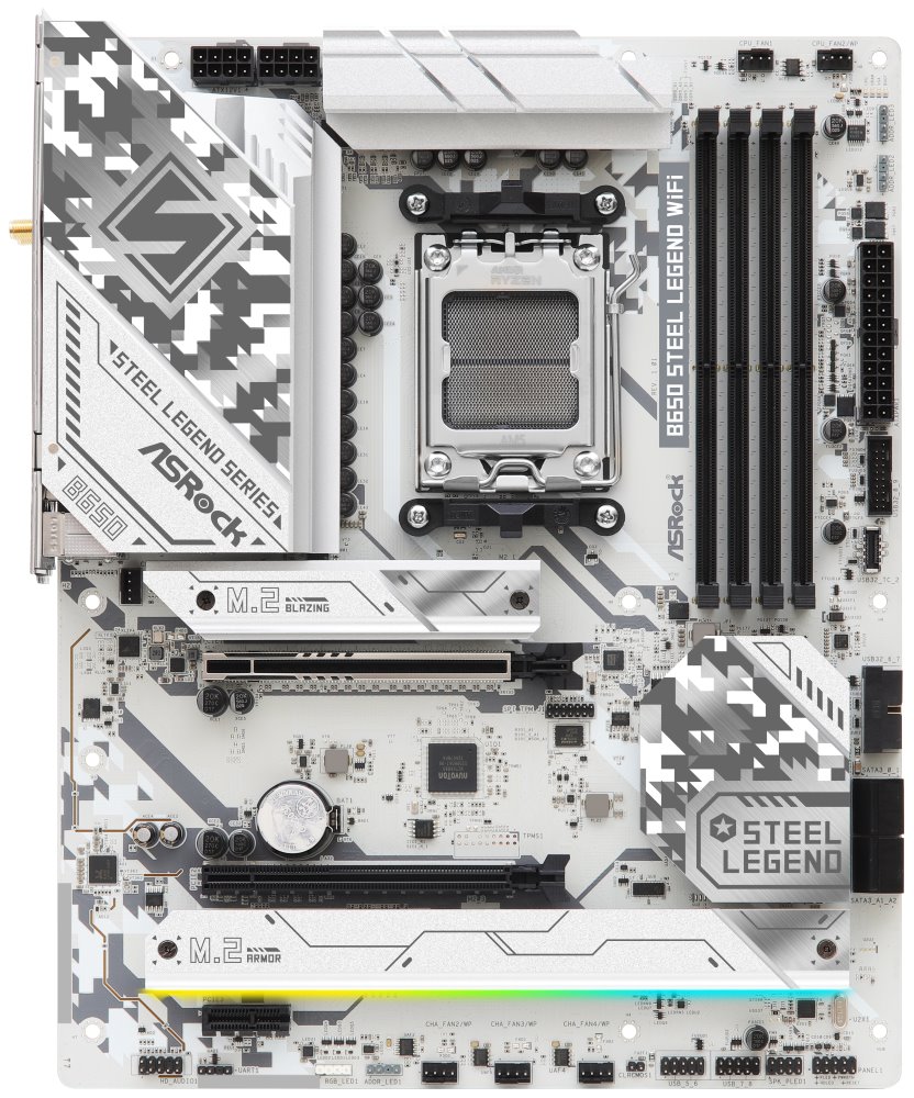 ASRock B650 Steel Legend WiFi / AMD B650 / AM5 / 4x DDR5 DIMM / 3x M.2 / HDMI / DP / USB-C / WiFi / ATX