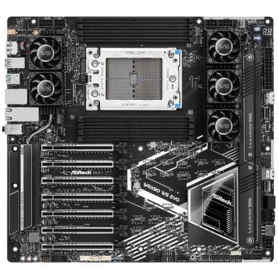 ASRock WRX90 WS EVO / AMD WRX90 / 8x DDR5 DIMM ECC / 2x M.2 / 2x SlimSAS / 2x MCIO / USB-C / DP / EEB