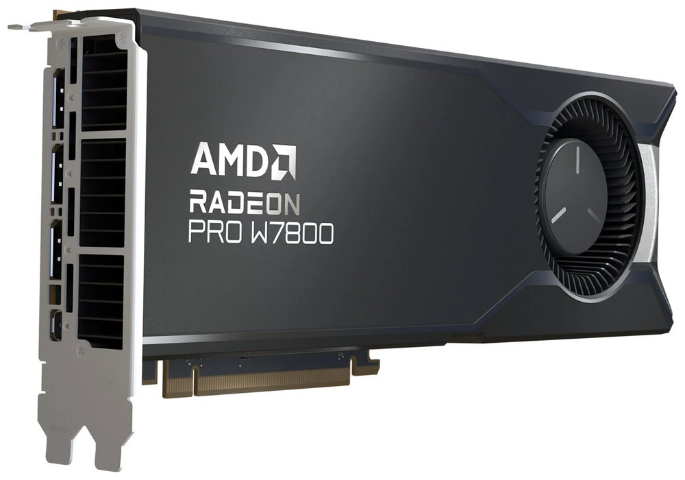 AMD Radeon PRO W7800 32GB GDDR6 / PCIe 4.0 / 45.25 Tflops / 3x DP / 1x mDP / 4x 4K / 260W