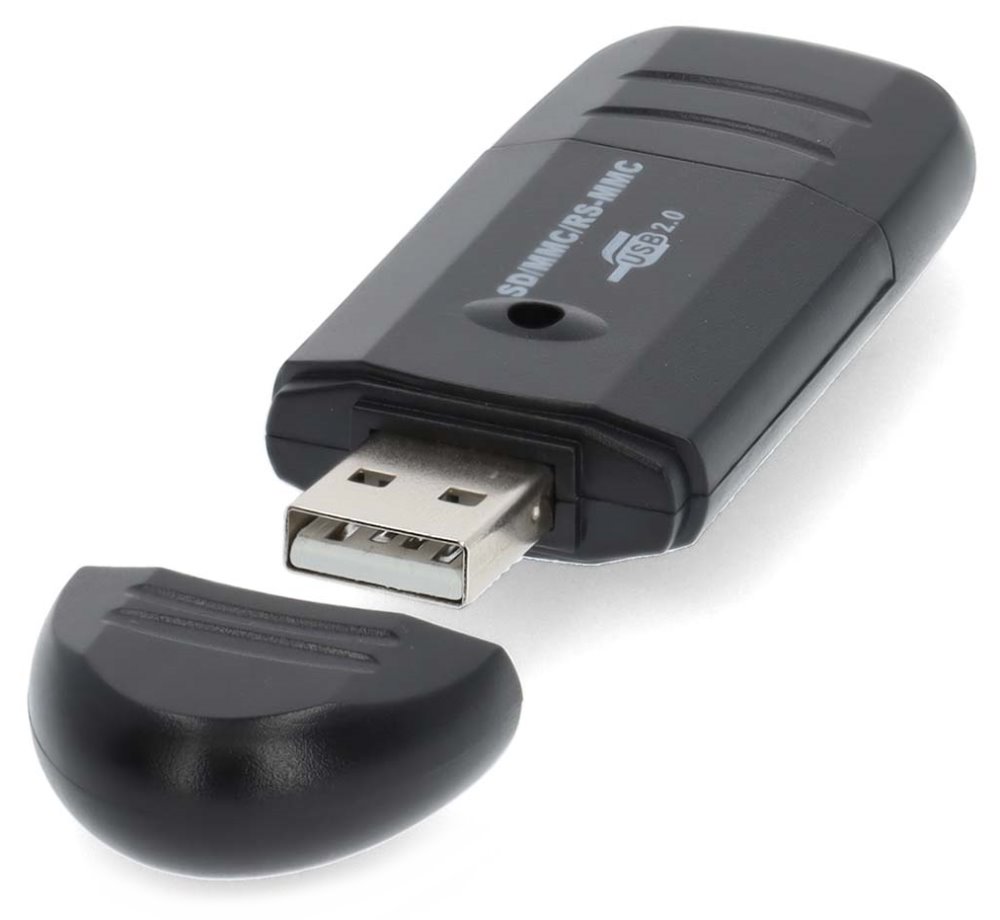 NEDIS čtečka paměťových karet/ MMC / SD / SDHC / USB 2.0/ černá