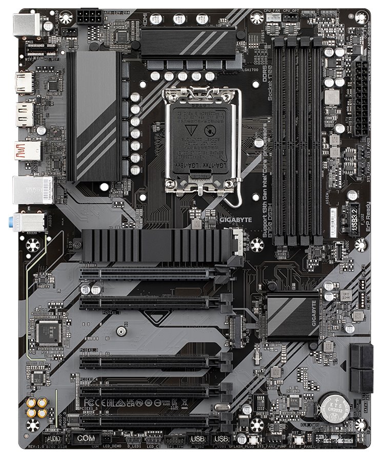 GIGABYTE B760 DS3H / Intel B760 / LGA1700 / 4x DDR5  / 2x M.2 / DP / HDMI / USB-C / ATX