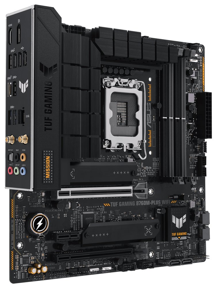 ASUS TUF GAMING B760M-PLUS WIFI / Intel B760 / LGA1700 / 4x DDR5 / 2x M.2 / DP / HDMI / 1x USB-C / WIFI / mATX
