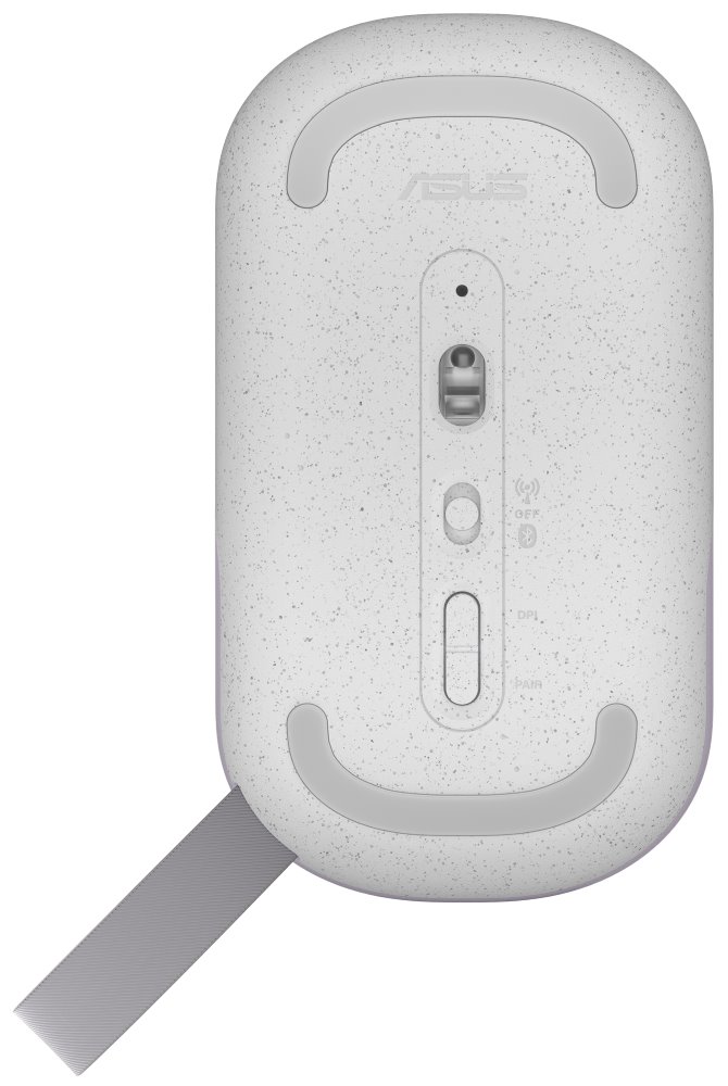 ASUS MD100/ Cestovní/ Optická/ 1 600DPI/ Bezdrátová USB + Bluetooth/ Fialová