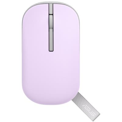 ASUS MD100/ Cestovní/ Optická/ 1 600DPI/ Bezdrátová USB + Bluetooth/ Fialová
