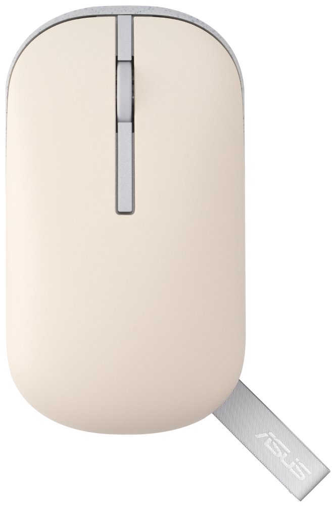 ASUS MD100/ Cestovní/ Optická/ 1 600DPI/ Bezdrátová USB + Bluetooth/ Béžová