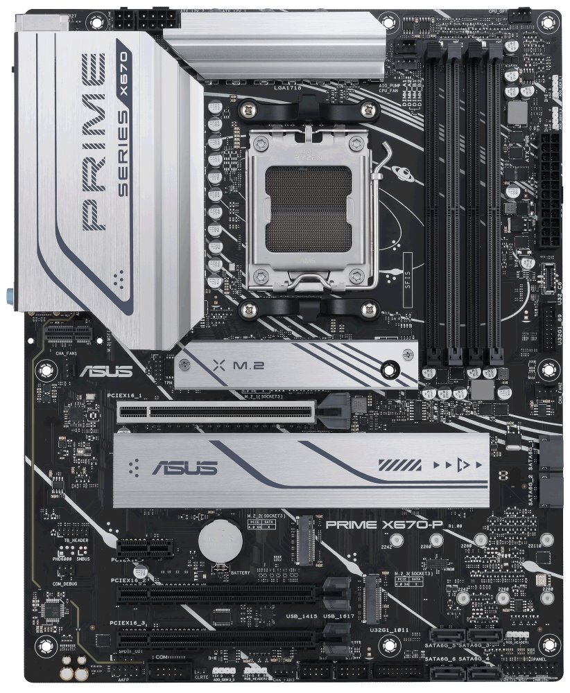 ASUS PRIME X670-P-CSM / AM5 / X670 / 4x DDR5 / M.2 / USB-C / HDMI / DP / ATX