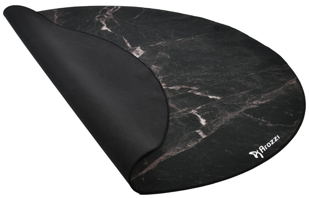 AROZZI Zona Floorpad Black Marble/ ochranná podložka na podlahu/ kulatá 121 cm průměr/ design černý mramor