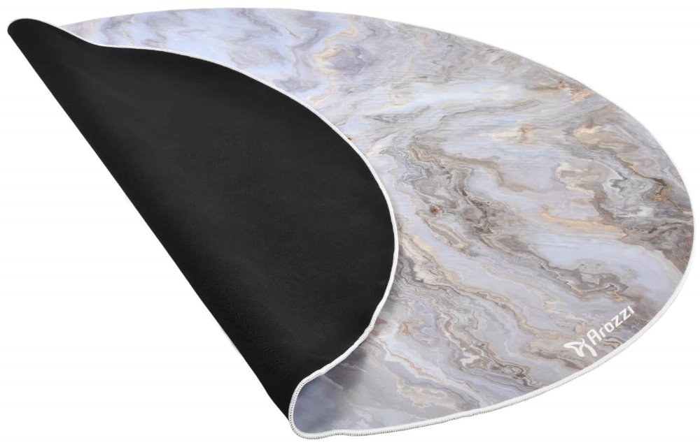 AROZZI Zona Floorpad White Marble/ ochranná podložka na podlahu/ kulatá 121 cm průměr/ design bílý mramor