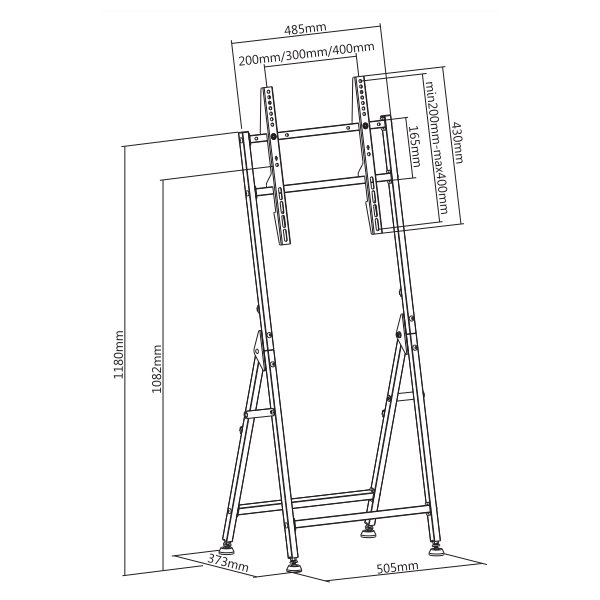 Neomounts PLASMA-M1000 / Flat Screen Floor Stand (height: 108 cm) / Black