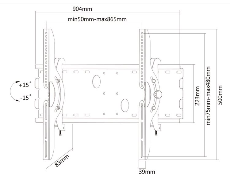 Neomounts PLASMA-W200/Držák displeje/na stěnu/37-85"/sklopný/VESA 865X480/nosn. 100kg/stříbrný