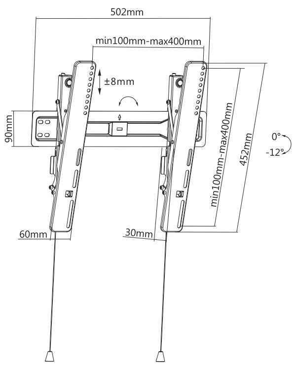 Neomounts LED-W450BLACK/Držák displeje/na stěnu/32-55"/sklopný/VESA 400X400/nosn. 35kg/černý