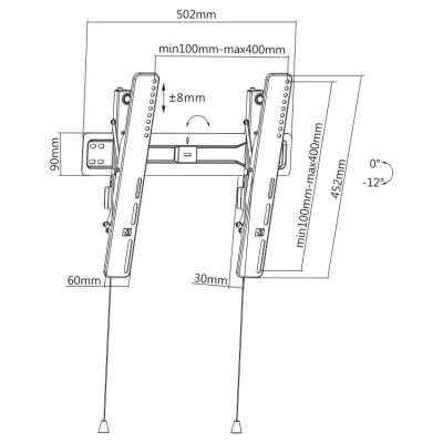 Neomounts LED-W450BLACK/Držák displeje/na stěnu/32-55"/sklopný/VESA 400X400/nosn. 35kg/černý