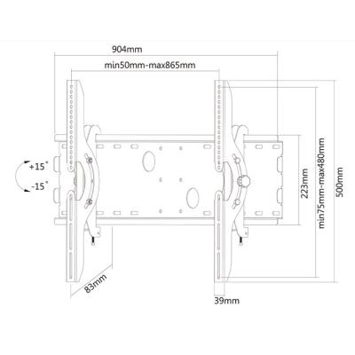 Neomounts PLASMA-W200/Držák displeje/na stěnu/37-85"/sklopný/VESA 865X480/nosn. 100kg/stříbrný