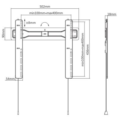 Neomounts LED-W400BLACK/Držák displeje/na stěnu/32-55"/fixní/VESA 400X400/nosn. 35kg/černý