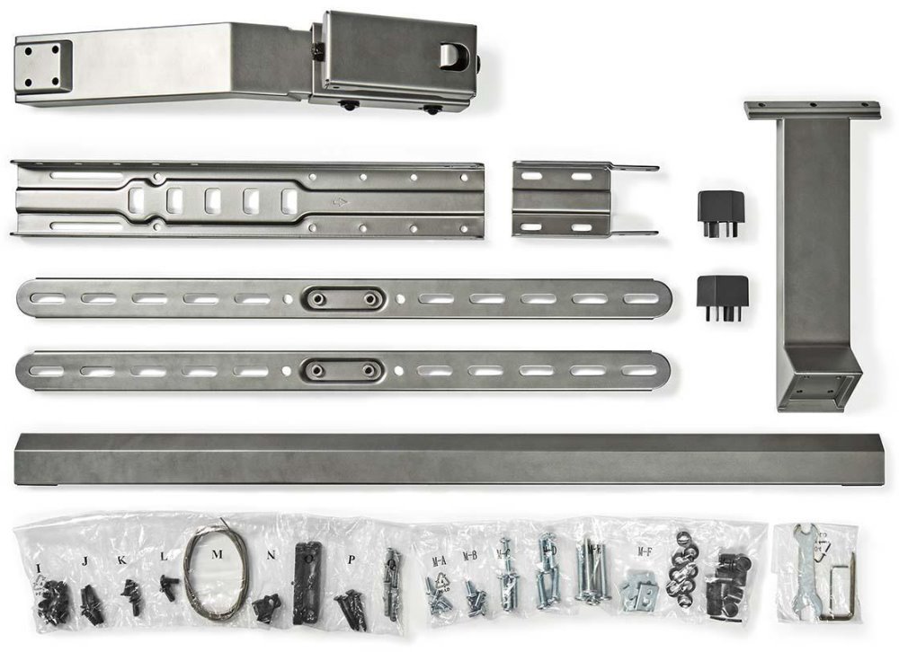 NEDIS stojan na TV/ 37 - 75"/ nosnost 40 kg/ naklápěcí/ otočný/ nastavitelné výšky/ Full motion/ hliník/ ocel/ šedý