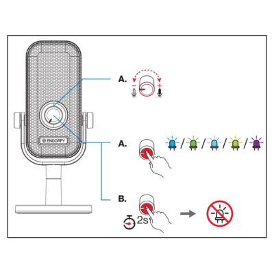 Endorfy mikrofon Solum Voice S / drátový / pop-up filtr / RGB podsvícení / USB-C / černý