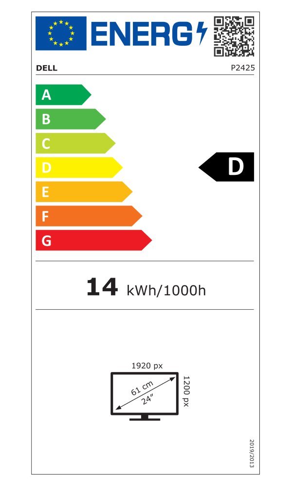 DELL P2425 Professional/ 24" LED/ 16:10/ 1920x1200/ 1500:1/ 8ms/ FHD/ IPS/ 3x USB/ DP/ HDMI/ VGA/ USB-C/ 3Y Basic