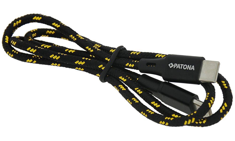 PATONA kabel USB-C/USB-C, Power delivery 30W, opletený, 60cm