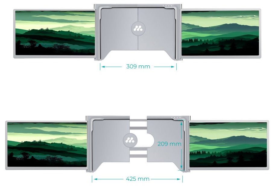 MISURA přenosné LCD monitory 14" 3M1400S1 pro notebooky o rozměru 14" až 18", jednokabelové řešení