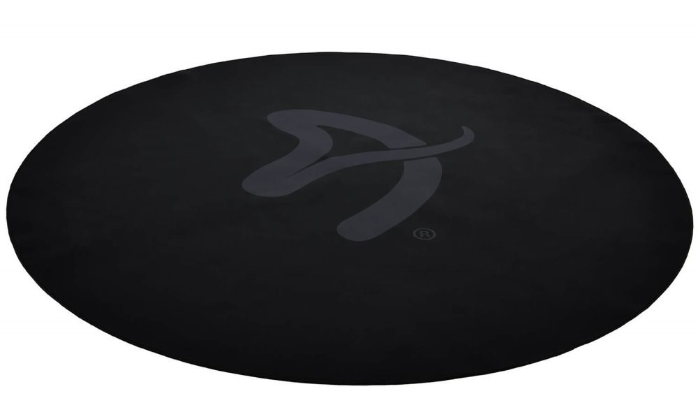 AROZZI Zona Floorpad Black/ ochranná podložka na podlahu/ kulatá 121 cm průměr/ černá s šedým logem