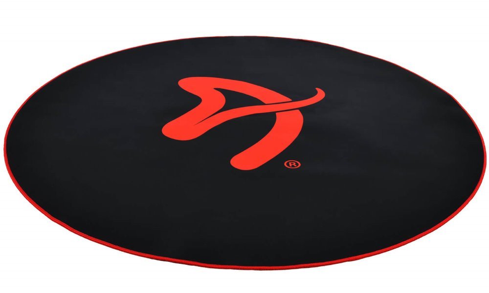 AROZZI Zona Floorpad Red/ ochranná podložka na podlahu/ kulatá 121 cm průměr/ černá s červeným logem