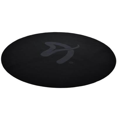 AROZZI Zona Floorpad Black/ ochranná podložka na podlahu/ kulatá 121 cm průměr/ černá s šedým logem