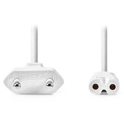 NEDIS napájecí kabel pro adaptéry/ Euro zástrčka - konektor IEC-320-C7/ přímý-přímý/ dvoulinka/ bílý/ bulk/ 5m