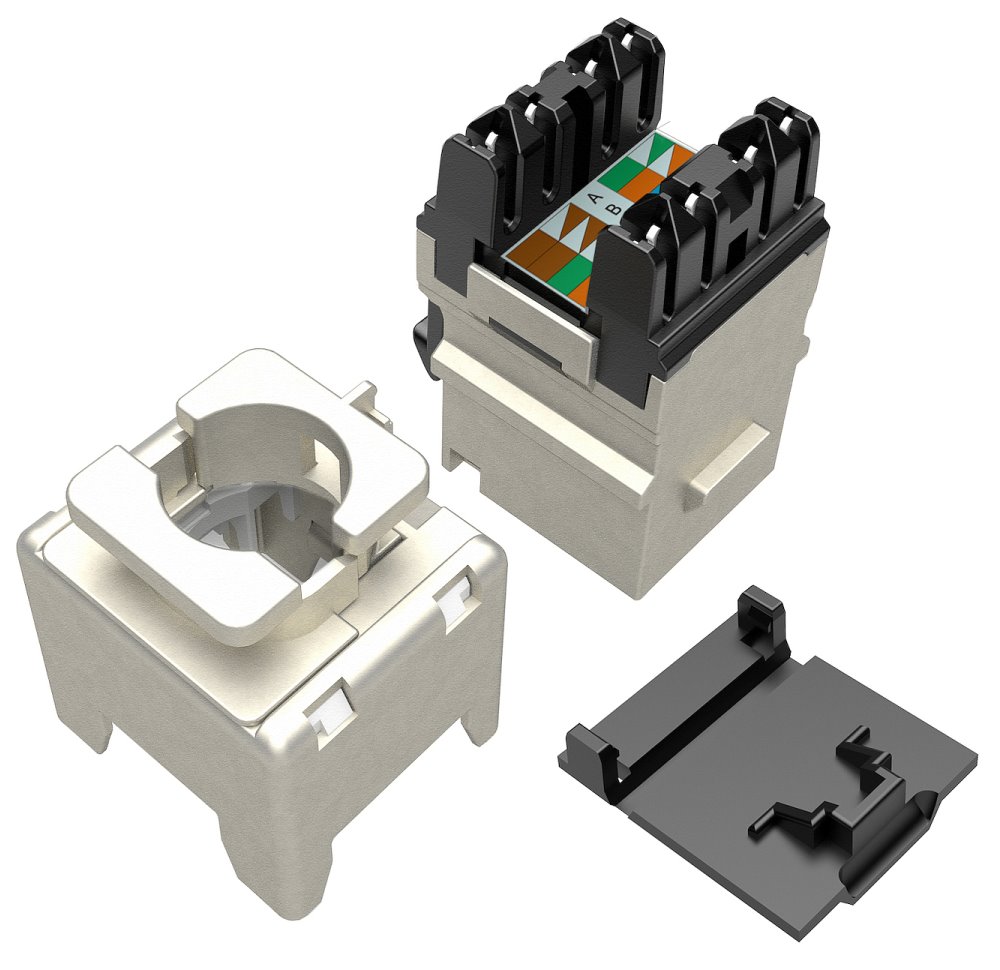 Solarix keystone c5e STP RJ45 černý pro kleště  SXKJ-NA-BU SXKJ-5E-STP-BK-NA