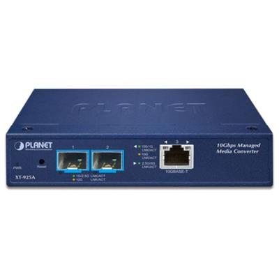 Planet XT-925A průmyslový konvertor, 1x10GBase-T - 2x10GBase-X SFP+, 0~50°C, DIN