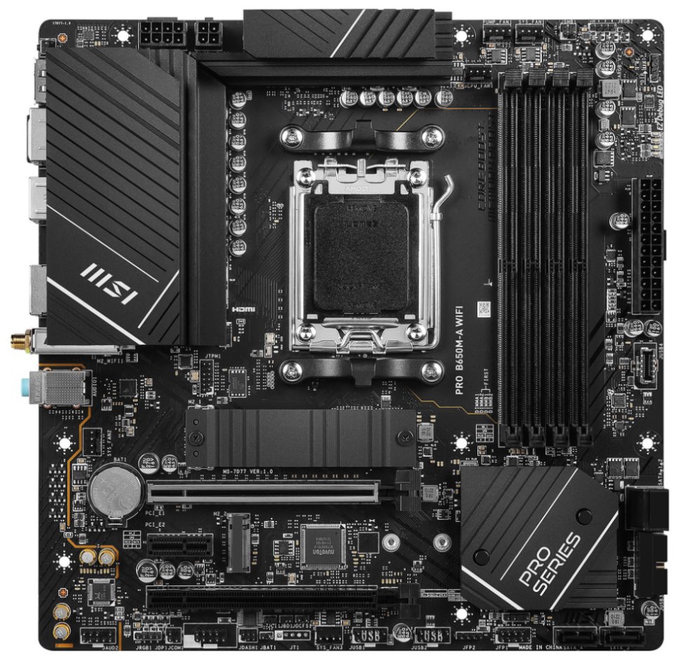 OPRAVENÉ - MSI PRO B650M-A WIFI / AMD B650 / AM5 / 4x DDR5 / 2x M.2 / HDMI / DP /  WiFi / mATX