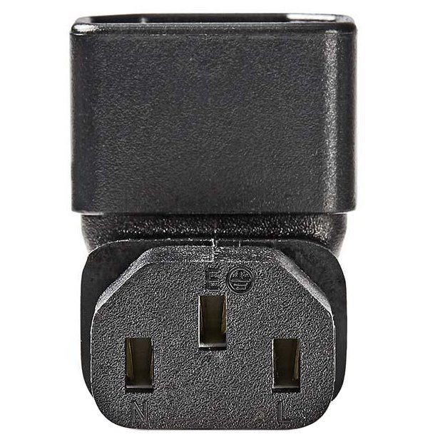 NEDIS napájecí adaptér z IEC-320-C14 na IEC-320-C13/ úhlový 90°/ černý
