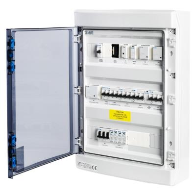 Solarmi AC40 osazený rozvaděč pro fotovoltaiku, jističe, chránič, 10kW 3f, plný automatický backup, 40A