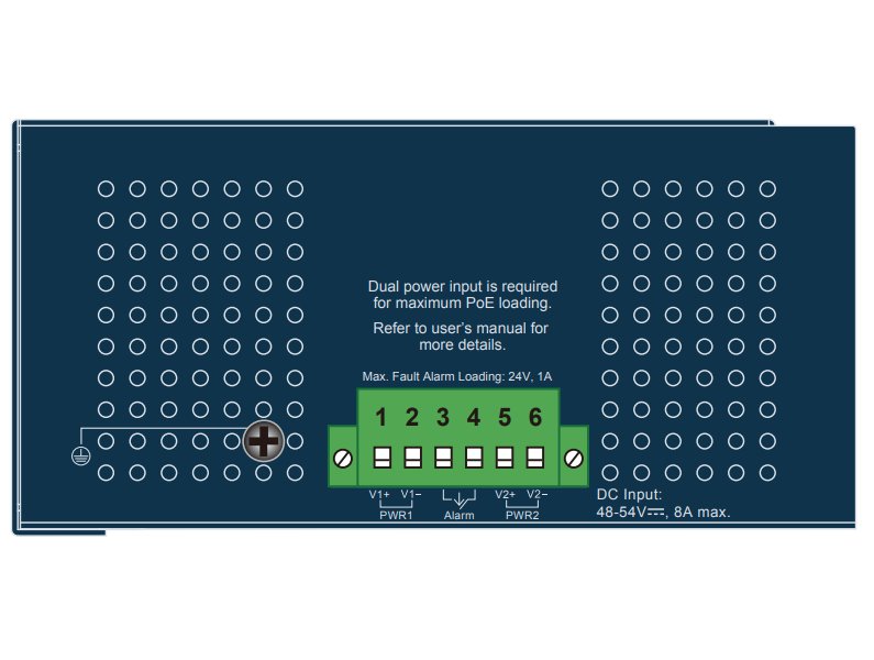 Planet IGS-1000-8UP4X průmyslový L2 switch, 8x1Gb, 4x10Gb SFP+,8x PoE 802.3bt 240W, -40~75°C, dual 48-54VDC,IP30,fanless