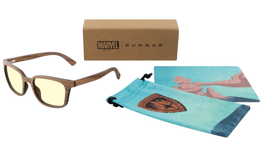 GUNNAR kancelářske/herní brýle GROOT WALNUT * jantárová skla * BLF 65 * GUNNAR focus