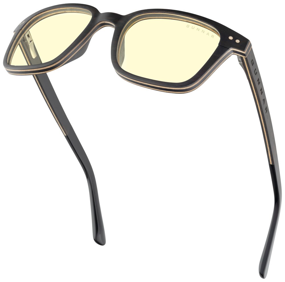 GUNNAR kancelářske/herní brýle MUIR EBONY * jantárová skla * BLF 65 * GUNNAR focus