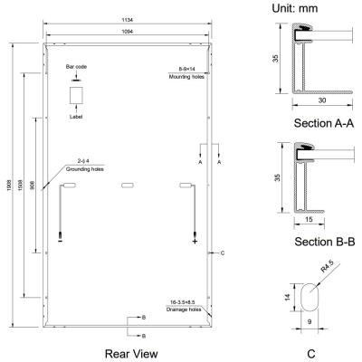 Solarmi solární panel Amerisolar Mono 480 Wp černý 120 článků, N-Type TOPCon