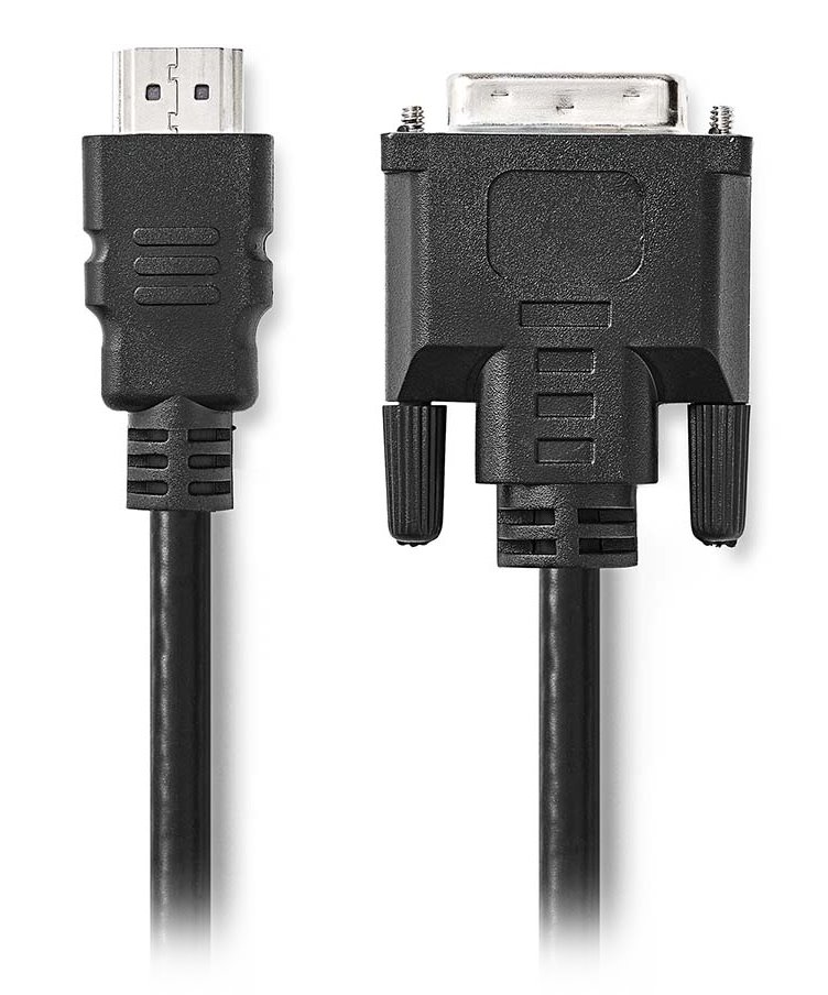 NEDIS kabel HDMI - DVI/ konektor HDMI - zástrčka DVI-D 24+1pinová/ černý/ bulk/ 3m