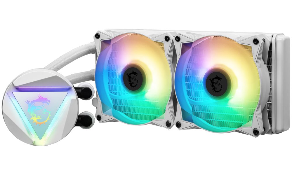 OPRAVENÉ - MSI vodní chladič CPU MAG CORELIQUID 240R V2 White/ bílý/ 2x 120mm ARGB fan/ podpora LGA1700