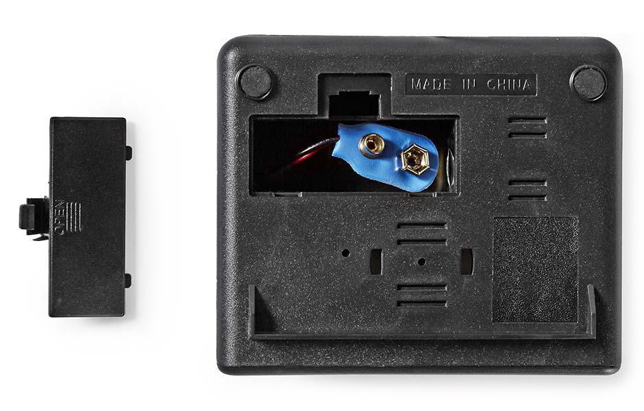 NEDIS digitální stolní budík/ LED displej/ funkce odloženého buzení/ jeden alarm/ černý